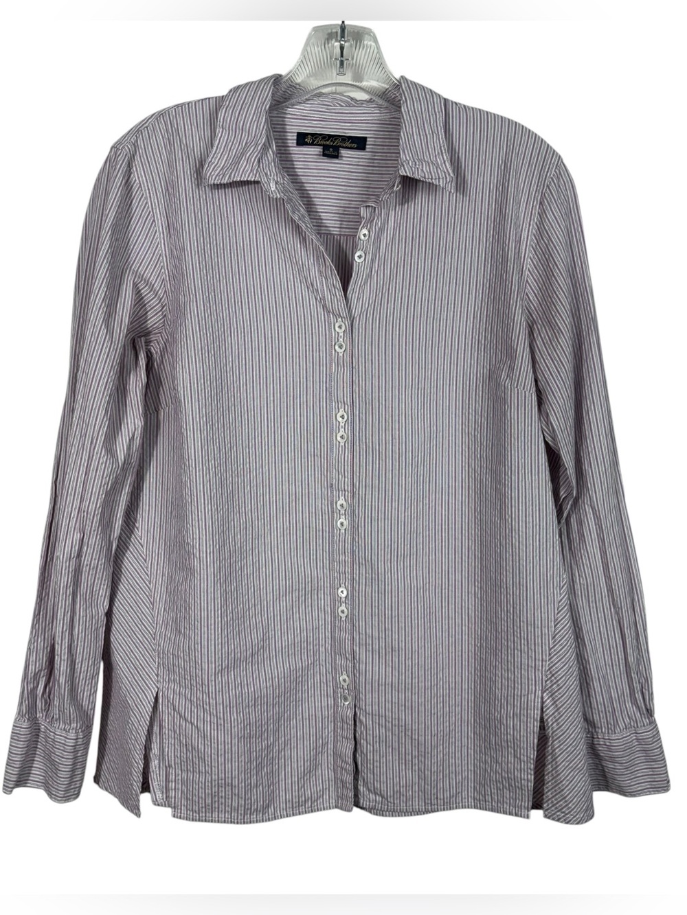 Brooks Brothers Lilac Light Purple Striped Textured Cotton Button Down Shirt 8